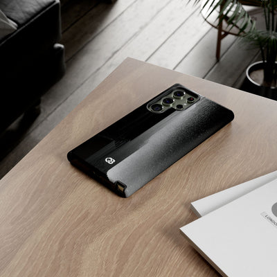 Black Tough Phone Case for Samsung - Brutalist Pixel Monolith