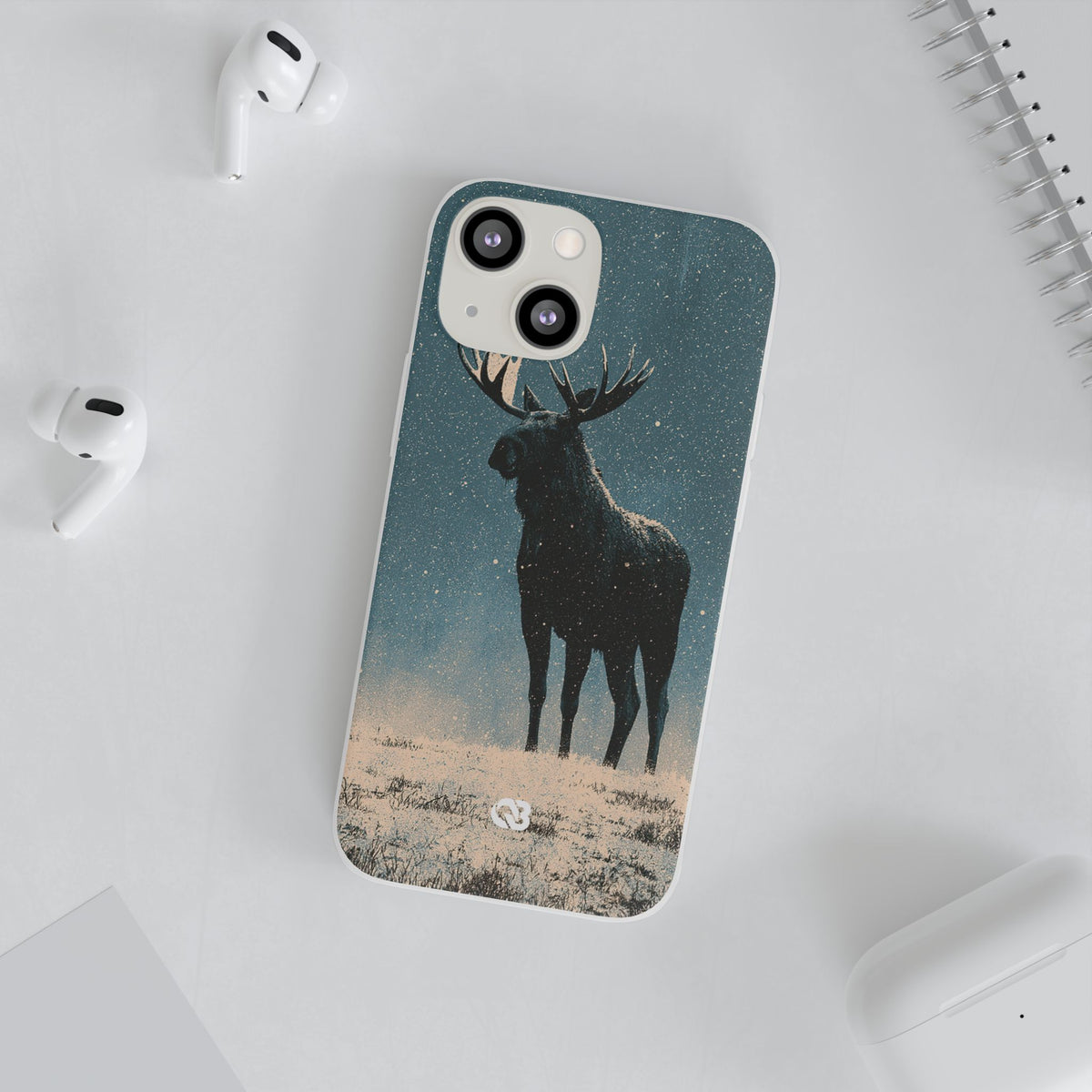 Nordic Boreal Moose · Lite Phone Case for iPhone ·  Blue