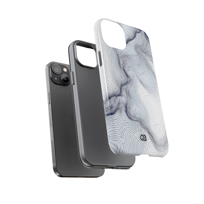 White Tough Phone Case for iPhone - Nordic Ridge Topo