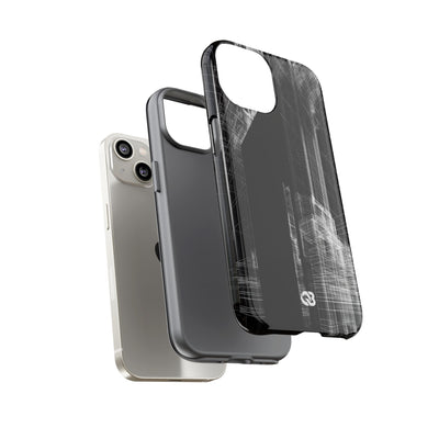 Black Tough Phone Case for iPhone - Ghost Urban Wireframe
