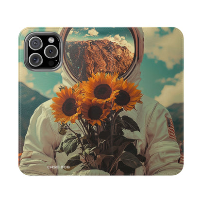 Zonnebloem Astronaut - iPhone 16 Max Case - Portemonnee