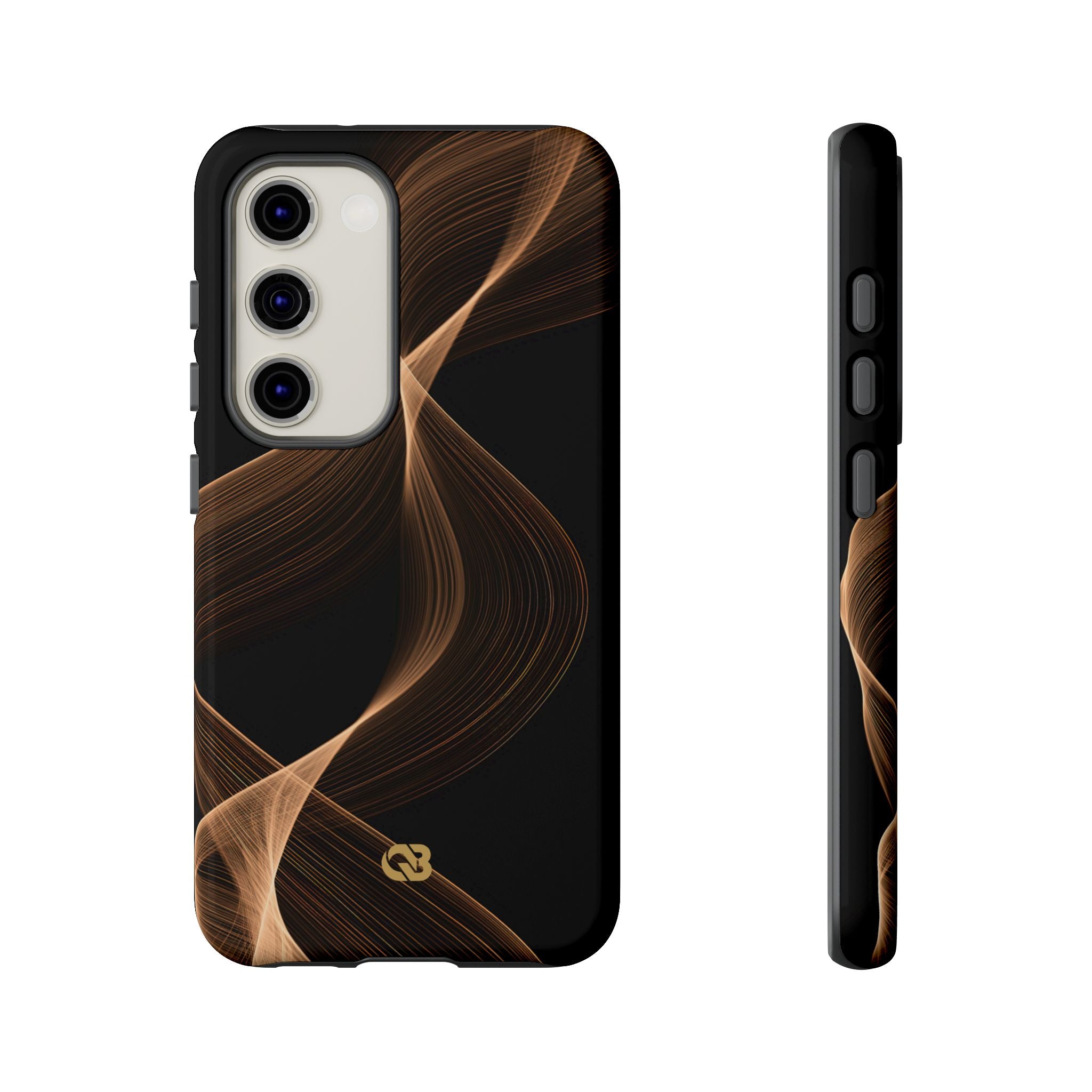 Brown Tough Phone Case for Samsung - Copper Silk Wave