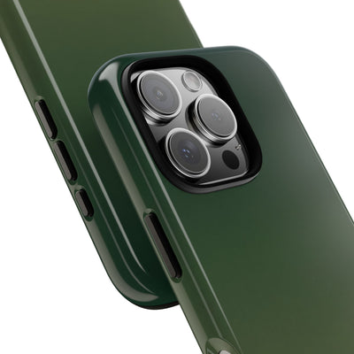 Green Tough Phone Case for iPhone - Shadow Moss Grain