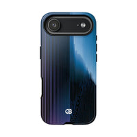 Blue Tough Phone Case for iPhone - Indigo Distortion Wave