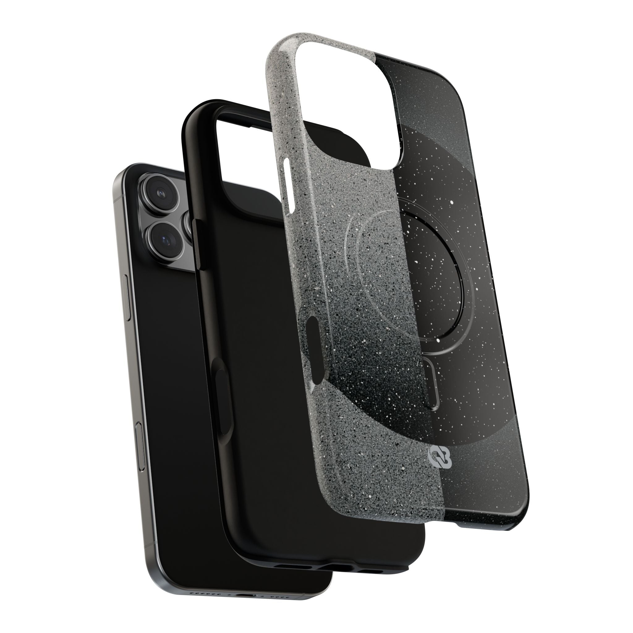 Black Tough 2.0 Magsafe Phone Case for iPhone - Lunar Static Orbit