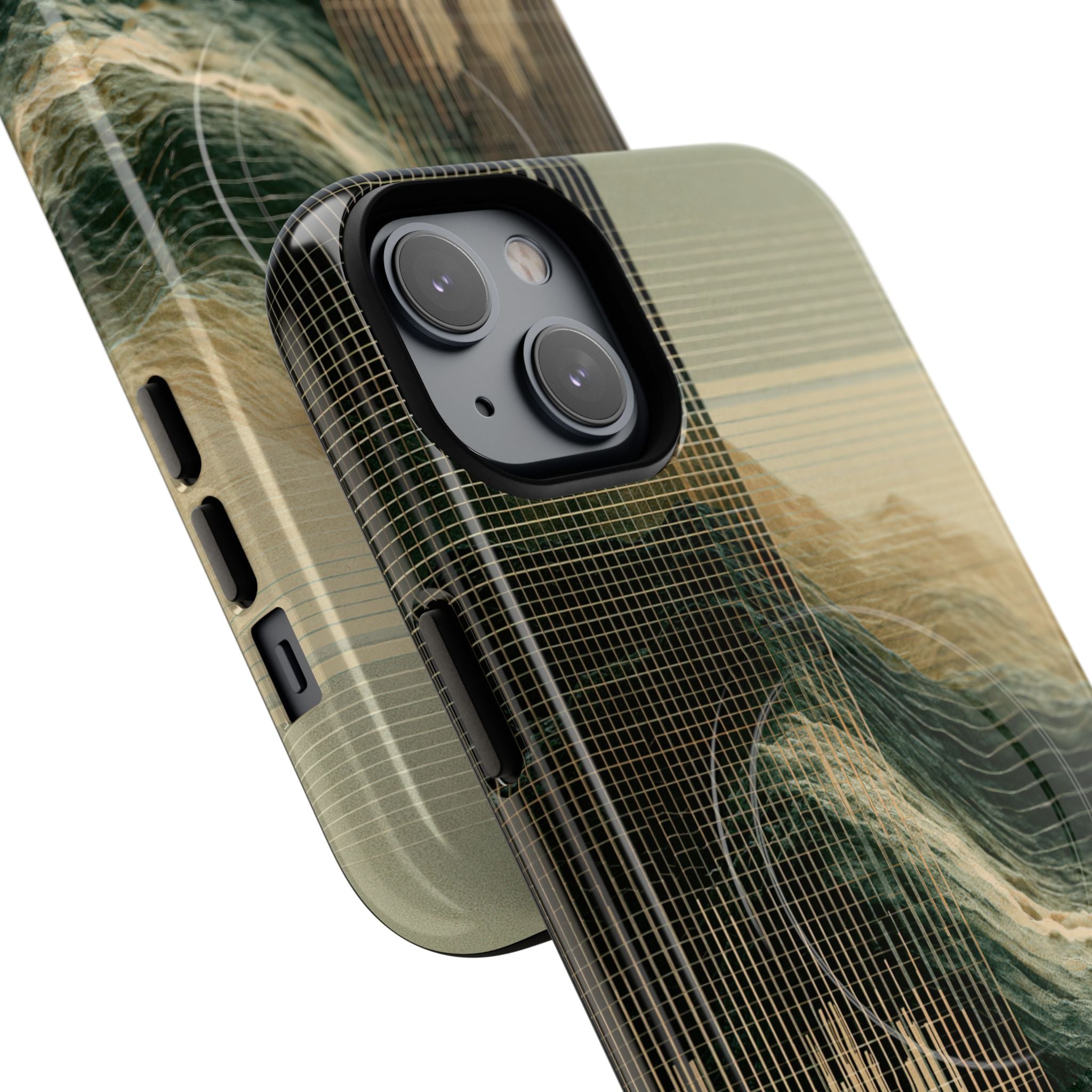 Beige Tough 2.0 Magsafe Phone Case for iPhone - Veridian Data Ridge