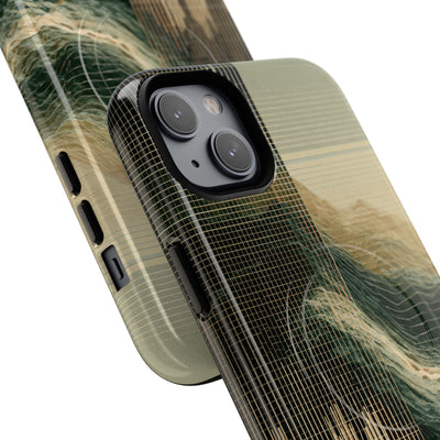 Beige Tough 2.0 Magsafe Phone Case for iPhone - Veridian Data Ridge