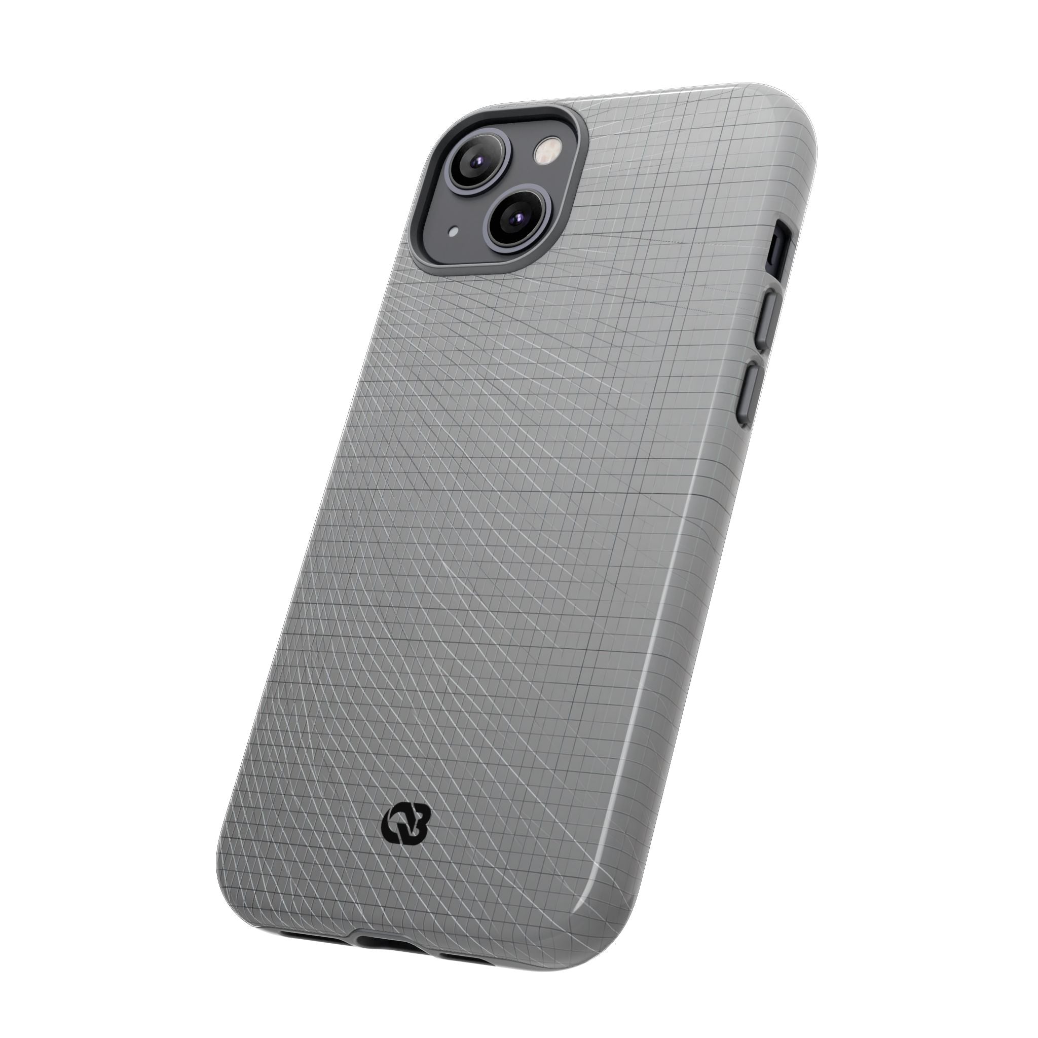 Grey Tough Phone Case for iPhone - Chrome Mesh Warp