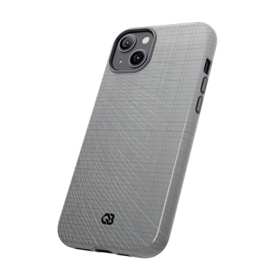 Grey Tough Phone Case for iPhone - Chrome Mesh Warp