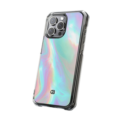 Prismatic Liquid Light · Clear Impact Magnetic Phone Case for iPhone · Teal