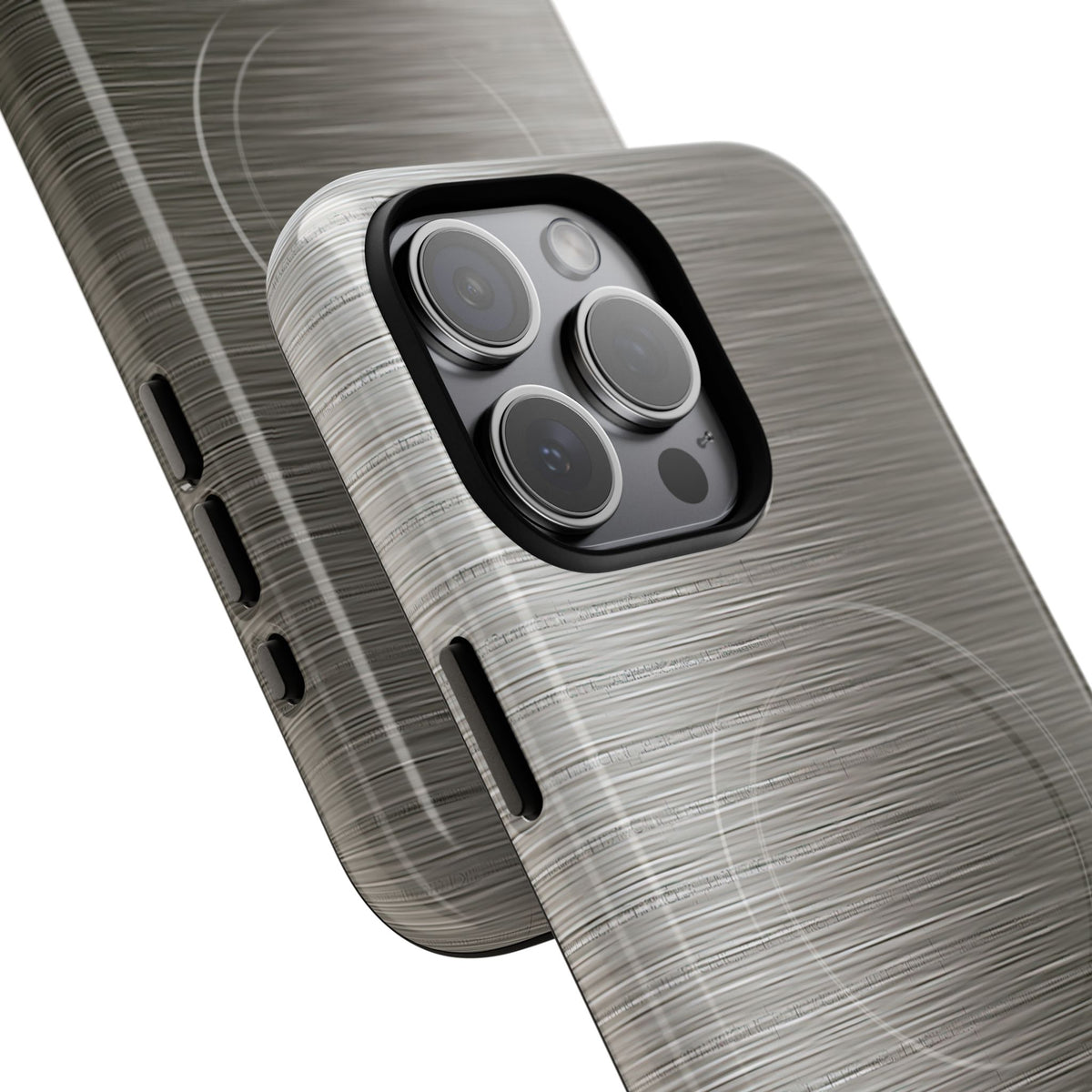 Grey Tough 2.0 Magsafe Phone Case for iPhone - Brushed Industrial Steel