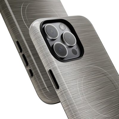 Grey Tough 2.0 Magsafe Phone Case for iPhone - Brushed Industrial Steel