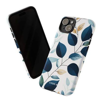 Navy Leaf Veins iPhone 15 Plus Case - Tough