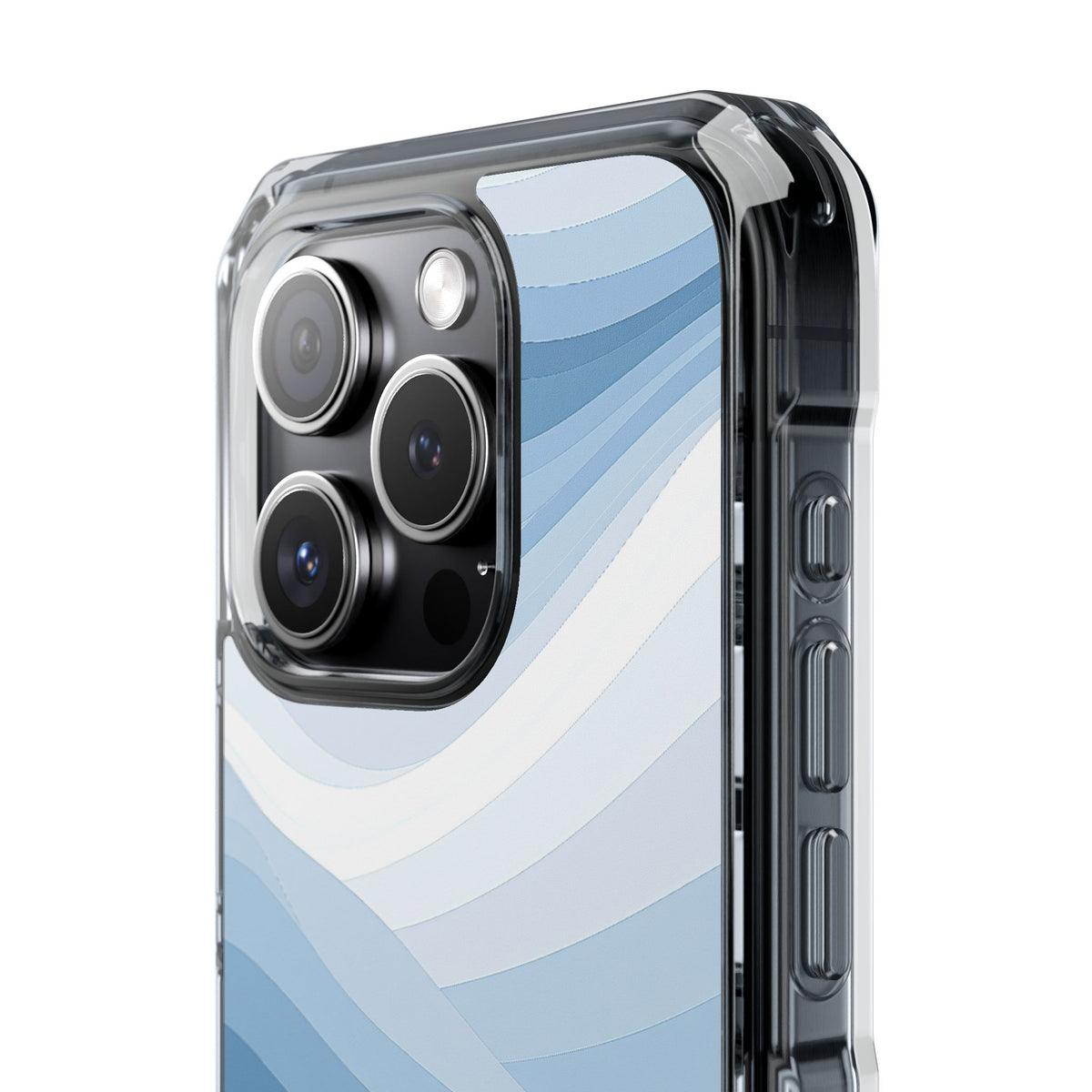Glacial Contour · Clear Impact Magnetic Phone Case for iPhone · Blue