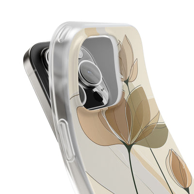 Beige Lite Phone Case for iPhone - Muted Ochre Petals