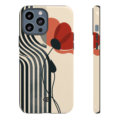 Modernist Poppy · Tough Phone Case for iPhone · Beige