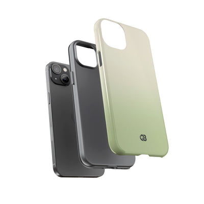 Green Tough Phone Case for iPhone - Bone Sage Fade