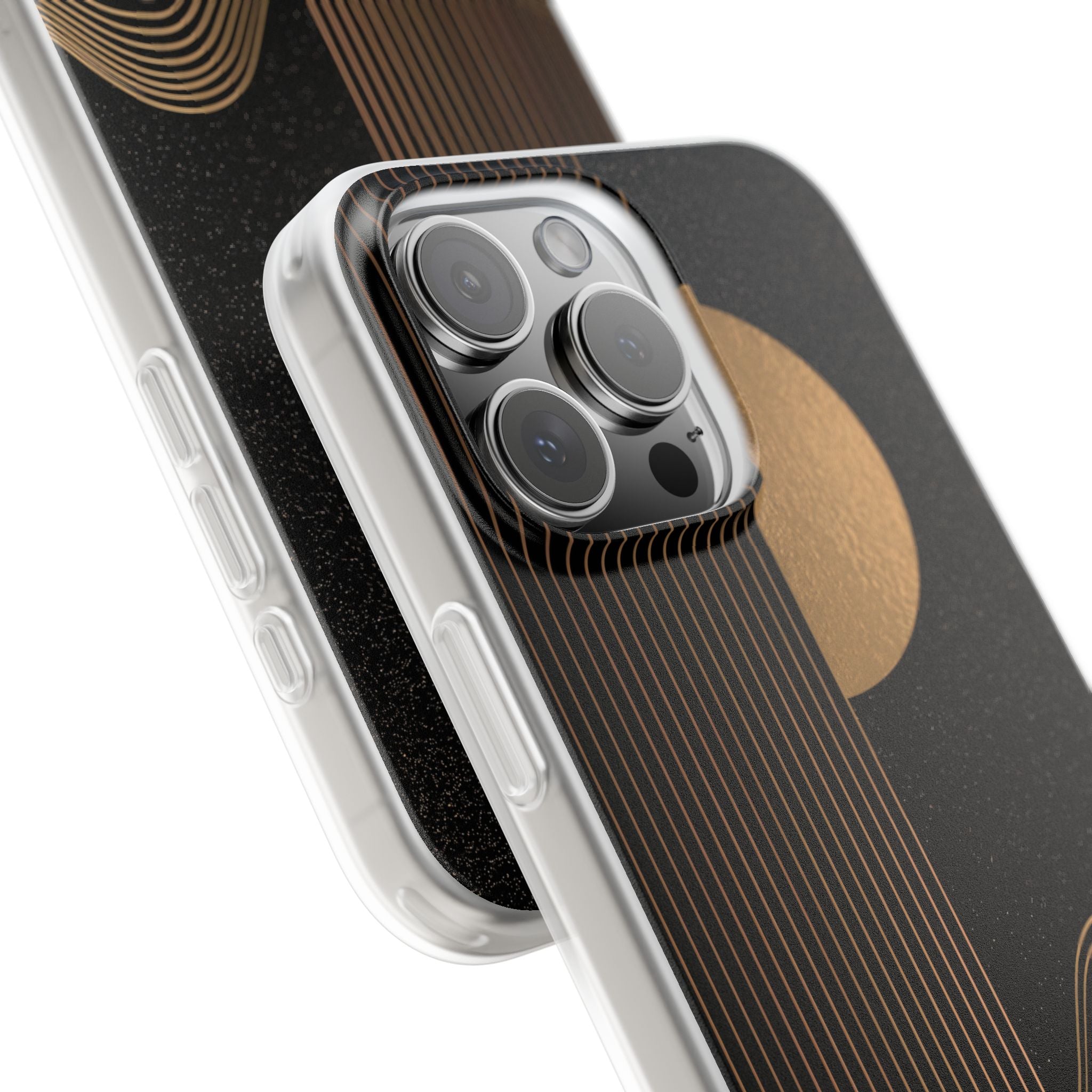Gold Lite Phone Case for iPhone - Gilded Obsidian Dunes