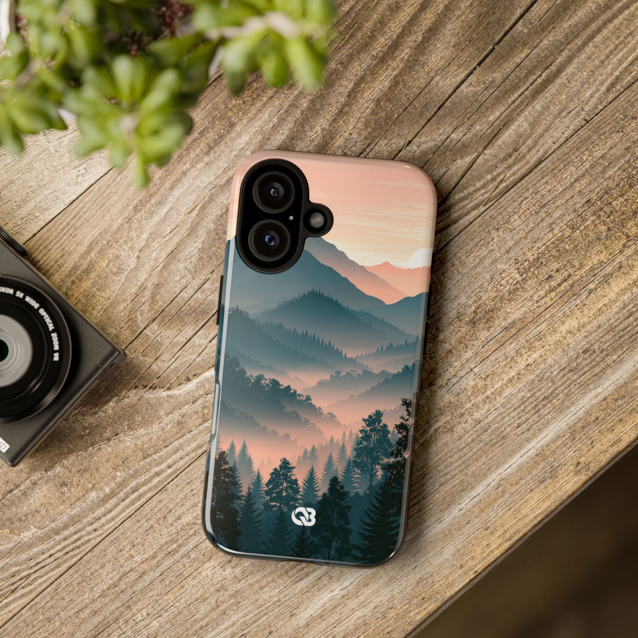 Teal Tough Phone Case for iPhone - Alpine Teal Horizon