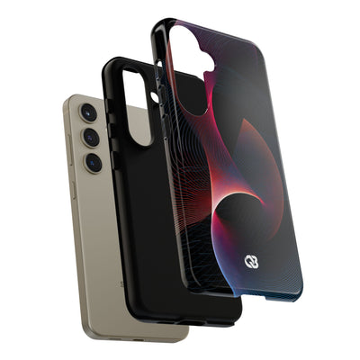 Black Tough Phone Case for Samsung - Cobalt Crimson Flux