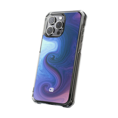 Azure Fluid Swirl · Clear Impact Magnetic Phone Case for iPhone · Blue