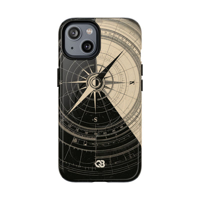 Beige Tough 2.0 Magsafe Phone Case for iPhone - Obsidian Nautical Blueprint