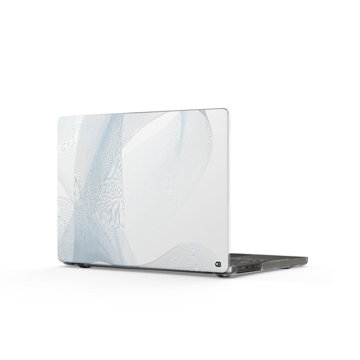 Glacial Contour Waves · Clear Hard Case for MacBook · White