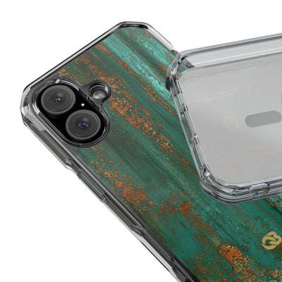 Teal Impact MagSafe Phone Case for iPhone - Verdigris Copper Siding