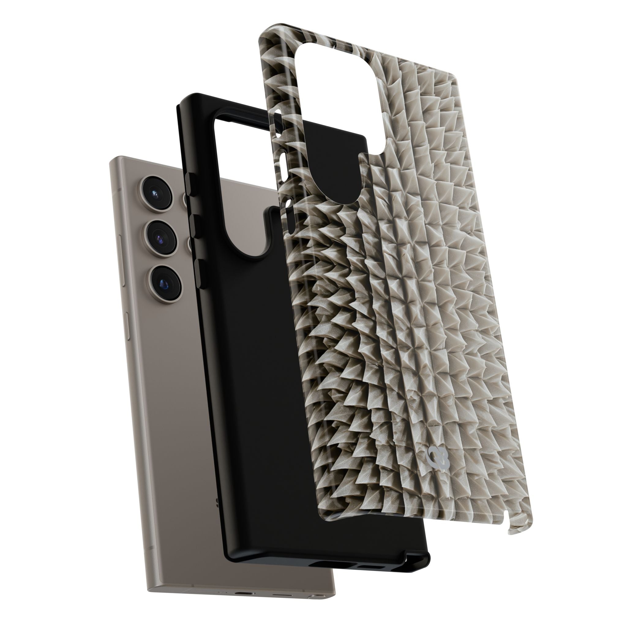 Beige Tough Phone Case for Samsung - Bone Spiked Grid