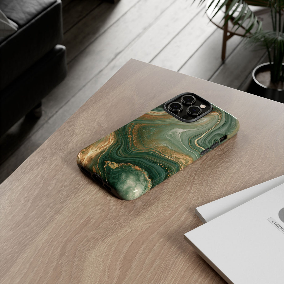 Jade Suminagashi · Tough Phone Case for iPhone · Green