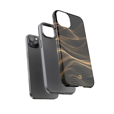 Black Tough Phone Case for iPhone - Copper Topo Ridge