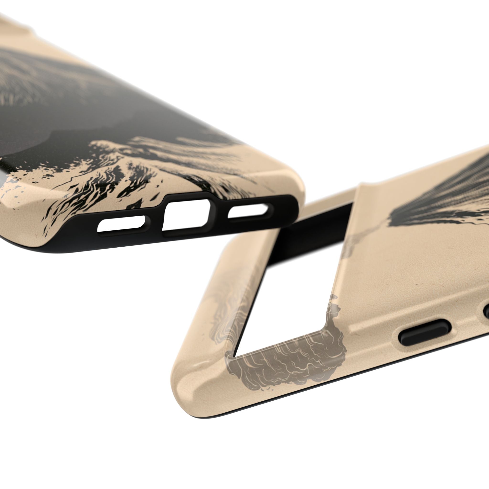 Beige Tough Phone Case for Google Pixel - Obsidian Ink Summit