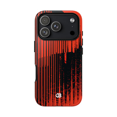 Red Tough Phone Case for iPhone - Crimson Brutalist Distortion