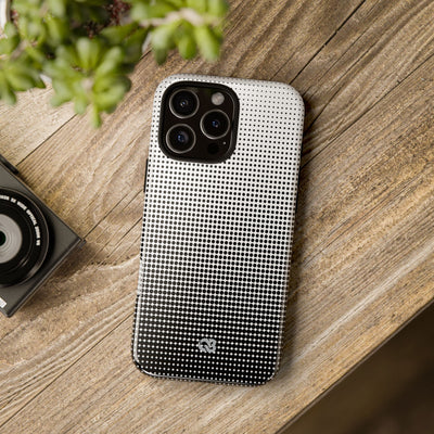 Black Tough Phone Case for iPhone - Obsidian Halftone Flux