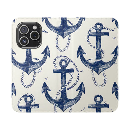 Blue Anchor Breeze - iPhone 15 Pro Case - Wallet
