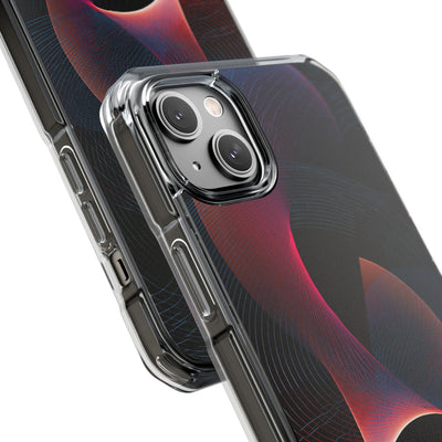 Black Impact MagSafe Phone Case for iPhone - Cobalt Crimson Flux