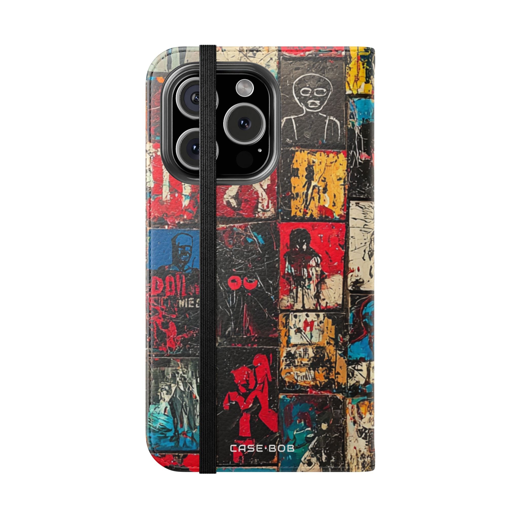 Portrait Grid Crimson - iPhone 16 Pro Case - Wallet