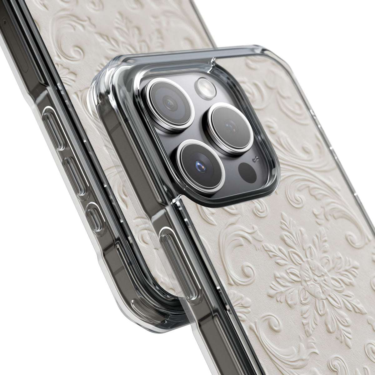 Sculpted Acanthus Relief · Clear Impact Magnetic Phone Case for iPhone ·  White