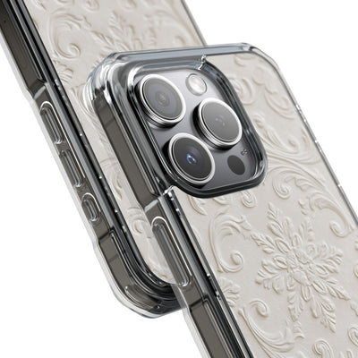 Sculpted Acanthus Relief · Clear Impact Magnetic Phone Case for iPhone ·  White