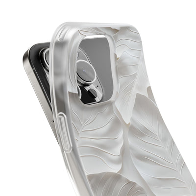 Sculpted Ivory Leaves · Soft Phone Case for iPhone