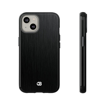 Black Tough Phone Case for iPhone - Brushed Obsidian Slate