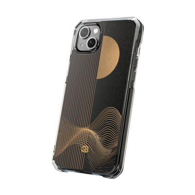 Lunar Topo Horizon · Clear Impact Magnetic Phone Case for iPhone · Black
