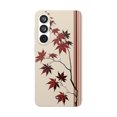 Red Lite Phone Case for Samsung - Crimson Momiji Stripe