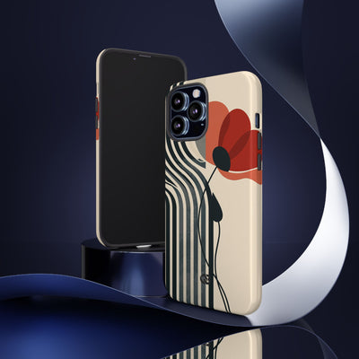 Modernist Poppy · Tough Phone Case for iPhone · Beige