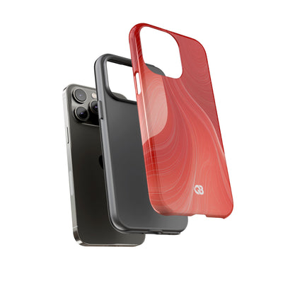 Red Tough Phone Case for iPhone - Crimson Silk Strands
