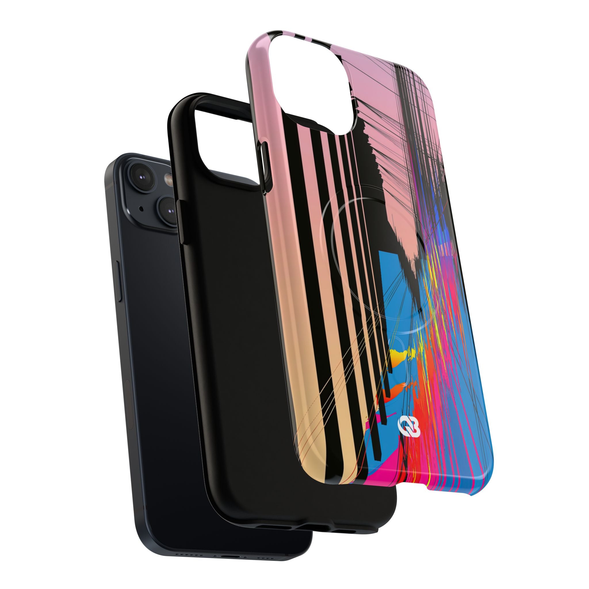 Blue Tough 2.0 Magsafe Phone Case for iPhone - Fractured Data Skyline