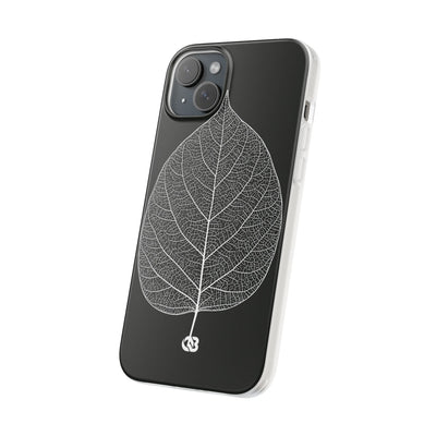 Black Lite Phone Case for iPhone - Bleached Leaf Lattice