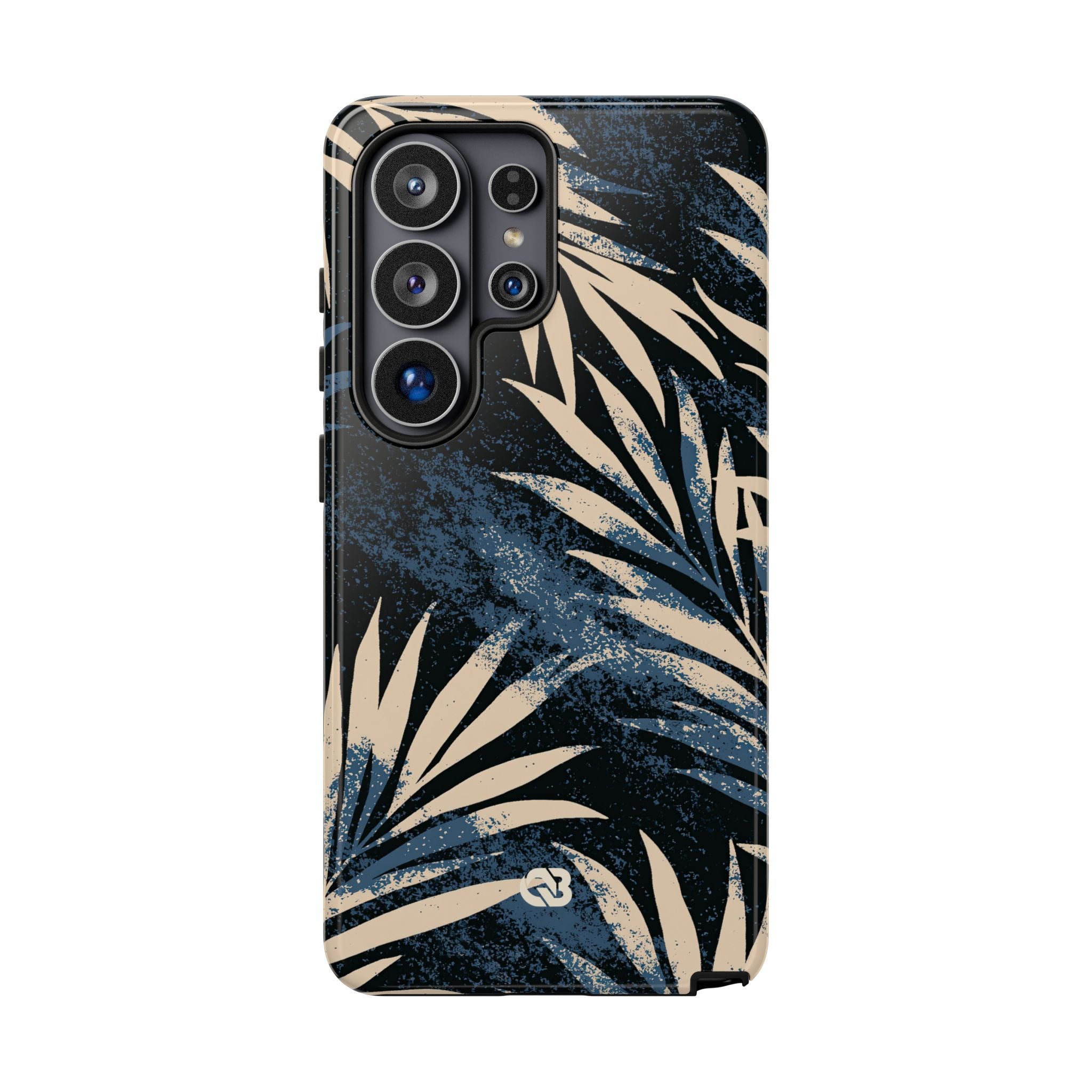 Blue Tough Phone Case for Samsung - Midnight Indigo Palm