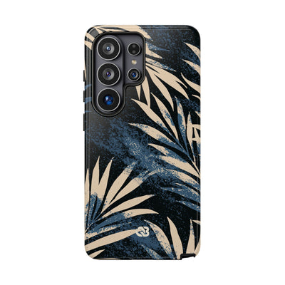 Blue Tough Phone Case for Samsung - Midnight Indigo Palm