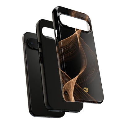 Brown Tough Phone Case for Google Pixel - Copper Silk Wave